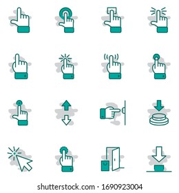 Haga clic en Juego de iconos vectoriales relacionados con botones. Contiene iconos como Cursor, Mouse, Hand, Index Finger, Arrow y más. Trazo editable. Perfecto para 32 x 32 píxeles