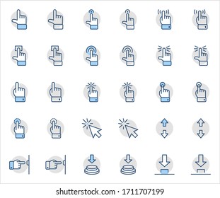 Haga clic en Juego de iconos vectoriales relacionados con botones. Contiene iconos como Cursor, Mouse, Hand, Index Finger, Arrow y más. Trazo editable. Perfecto para 32 x 32 píxeles