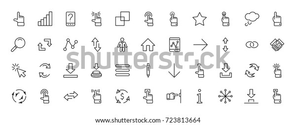 Click Set Buttons Related Vector Icons Stock Vector (Royalty Free ...