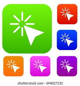Click set icon in different colors isolated vector illustration. Premium collection