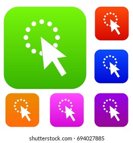 Click set icon in different colors isolated vector illustration. Premium collection