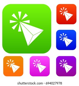 Click set icon in different colors isolated vector illustration. Premium collection