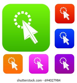 Click set icon in different colors isolated vector illustration. Premium collection