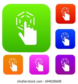 Click set icon in different colors isolated vector illustration. Premium collection