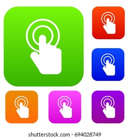 Click set icon in different colors isolated vector illustration. Premium collection