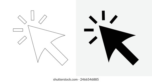 Click Set Icon, the icon of a pointer arrow. cursor icon in vector.