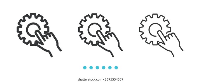 Click Settings icon. Thin line icon vector