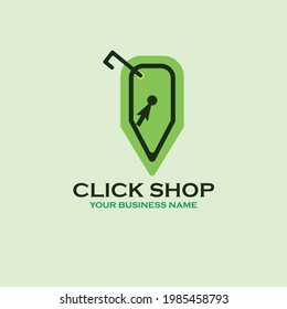 click shop design logo business. click shop logo vector