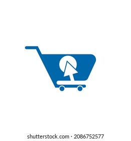 click shop logo icon design. online shop logo design template	
