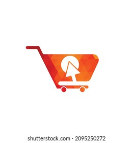 click shop logo icon design. online shop logo design template