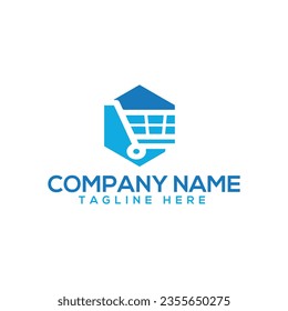 click shop logo icon design. online shop logo design template

