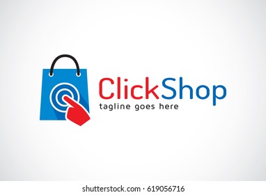 Click Shop Logo Template Design Vector, Emblem, Design Concept, Creative Symbol, Icon