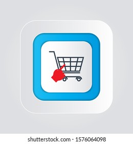 Click the Shopping icon isolated on a white background (shopping basket). vector illustration elements