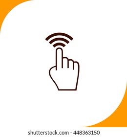 Click sign. Brown icon on white background