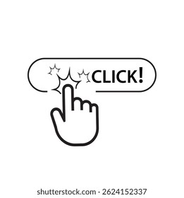 Click sign on white background