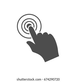 Click simple icon. Hand. Monochrome illustration. 