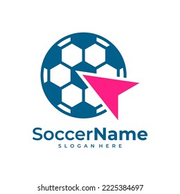 Click Soccer logo template, Football Touch logo design vector