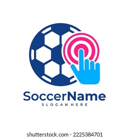 Click Soccer logo template, Football Touch logo design vector