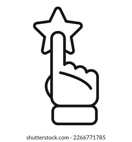 Click star button icon outline vector. Customer review. User support