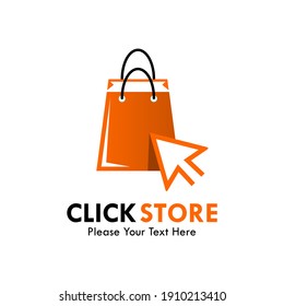 Click store logo template illustration