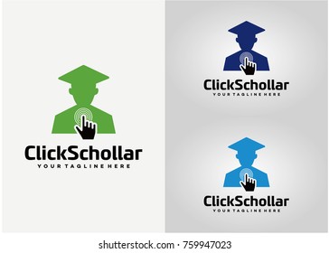 Click Student Logo Template Design. Creative Vector Emblem for Icon or Design Concept