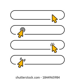 Click Submit Blank Button In Line Style Design With Various Arrow Pointer Cursor