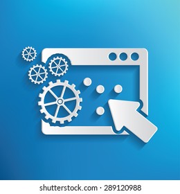 Click symbol on blue background,clean vector