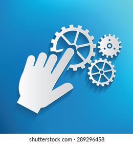 Click symbol on blue background,clean vector