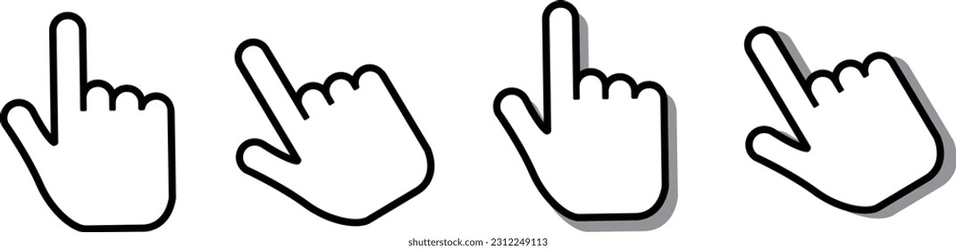 Click, Tap, Hand, Pictogram, Set
