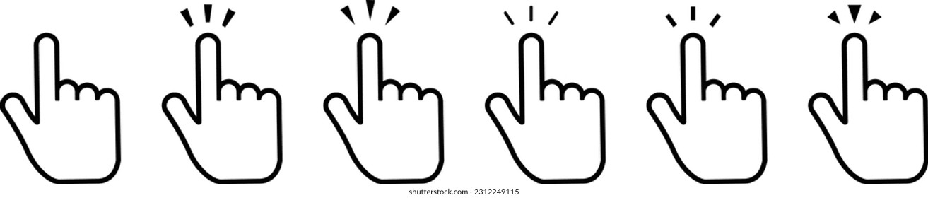 Pulse, Tap, Mano, Pictograma, Establecer