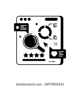 Hacer clic A Través De Icono De Glifo De Tasa, Ilustración vectorial