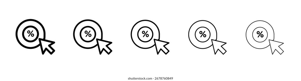 Hacer clic a través del diseño del icono de la tarifa, logotipo, App, interfaz de usuario. Ilustración vectorial, EPS