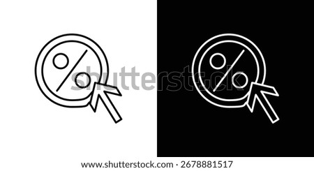 Click through rate icon in editable stroke. EPS 10 vector illustration.