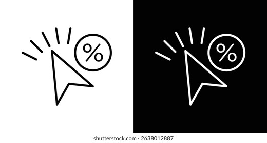 Click through rate icon Graphic vector set for ui design