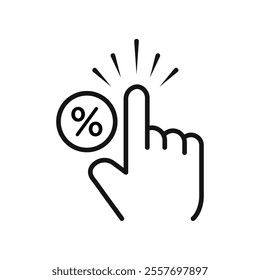 Click through rate icon Isolated flat vector in outline