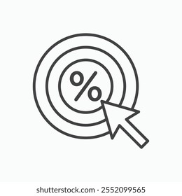 Click through rate icon. line style vector icon.