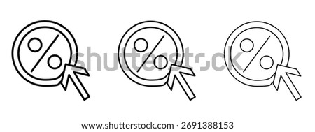 Click through rate icon in outline stroke style symbol.