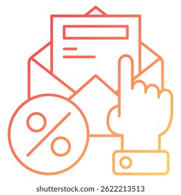 Click Through Rate icon represented by Click Through Rate symbol gradient style.