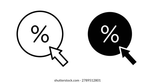 Click through rate icon set. Black vector symbols