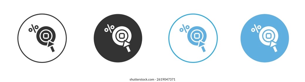 Hacer clic a través de la tarifa Icono de Vector plano simple