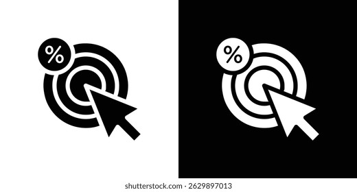 Click through rate icon in solid flat trendy design style.