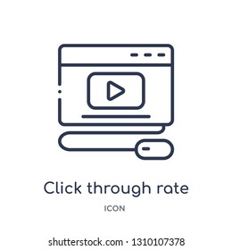 click through rate icon from technology outline collection. Thin line click through rate icon isolated on white background.