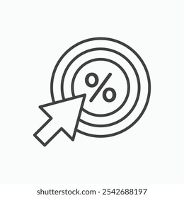 Click through rate icon in thin black lines