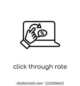 Click through rate icon. Trendy modern flat linear vector Click through rate icon on white background from thin line Technology collection, editable outline stroke vector illustration