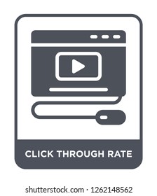 click through rate icon vector on white background, click through rate trendy filled icons from Technology collection, click through rate simple element illustration