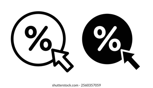 Click through rate Icons. black and white vector illustration set.