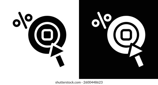 Click through rate icons vectors set in solid style.