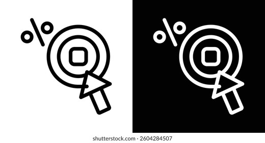 Click through rate icons vectors set in stroke line style.