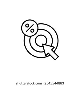 Click through rate thin line vector icon.