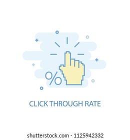 Click Through Rate trendy icon. Simple line, colored illustration. Click Through Rate symbol flat design from Social Media Marketing set. Can be used for UI/UX